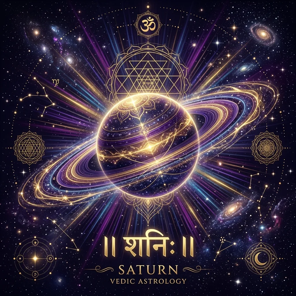Deep cosmic space representing Saturn and destiny